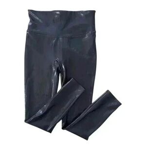 SPANX® Faux Leather Croc Shine Leggings - Size Large